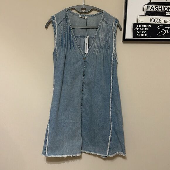 NWT Day + Moon Denim Fray Dress size Small - Picture 3 of 7